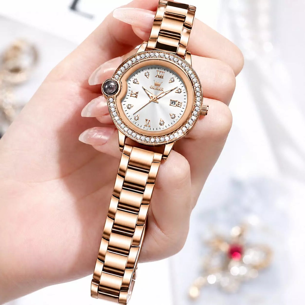 relogio feminino dourado original Celestine gold