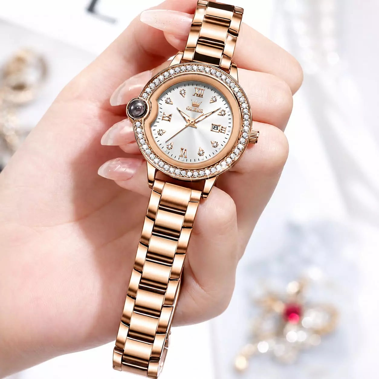 relogio feminino dourado original Celestine gold