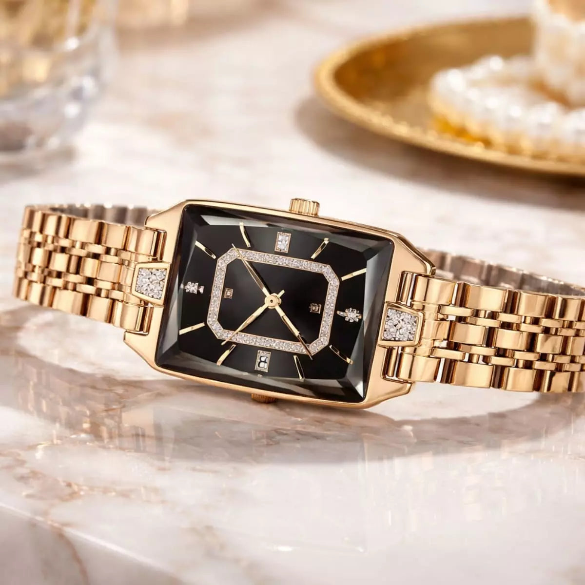 relogio feminino de marca -Opaline Gold Black