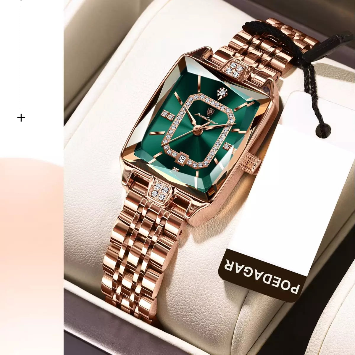 Relogio Feminino Modelo Opaline Emerald Gold