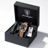 Relógio Feminino Dourado Pequeno Modelo Opaline Gold Black