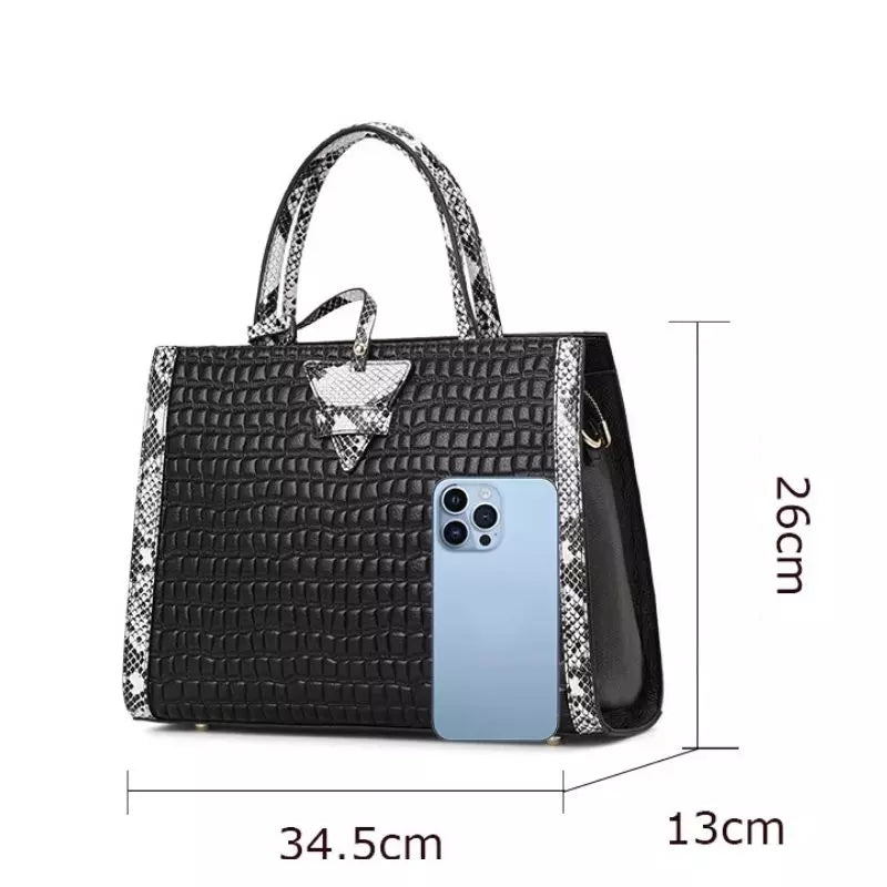 bolsa feminina grande de couro preta