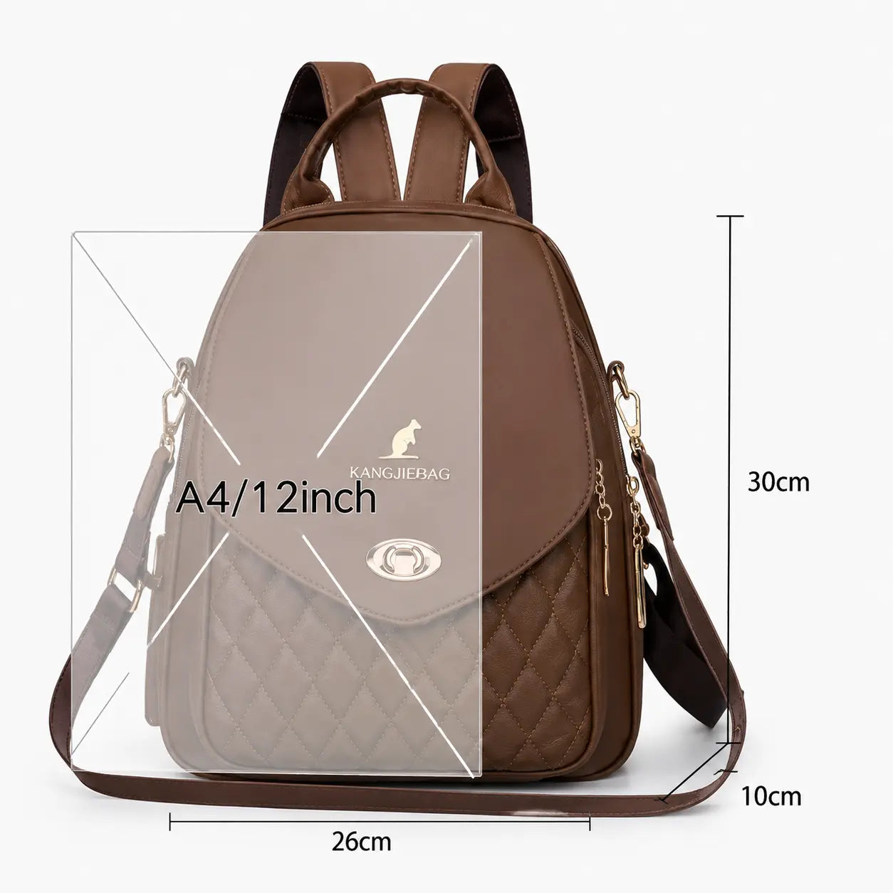 mochila feminina de costa em couro